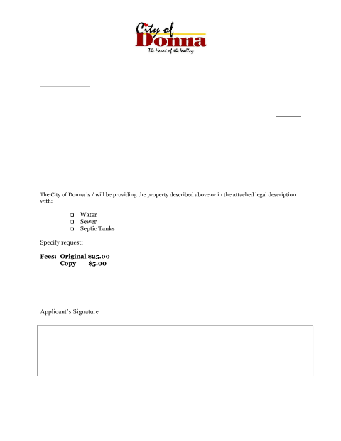 First page of the Application for Certificate of Compliance