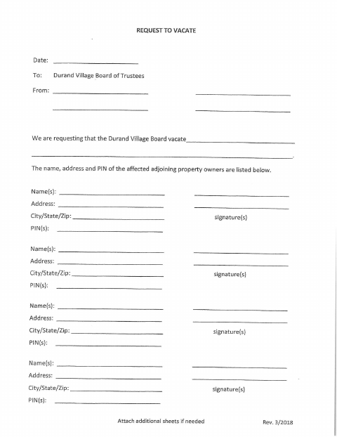 First page of the Request to Vacate