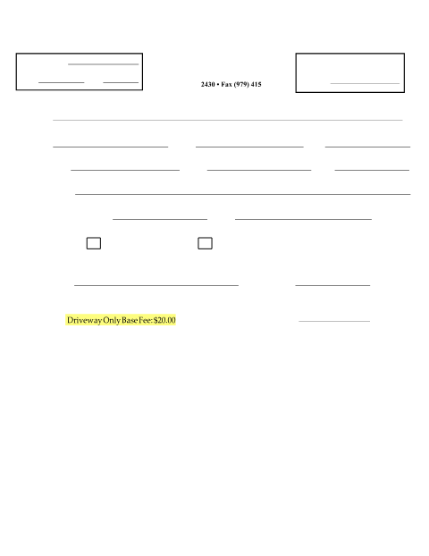First page of the Application for Structures Other Than Buildings (Driveway)