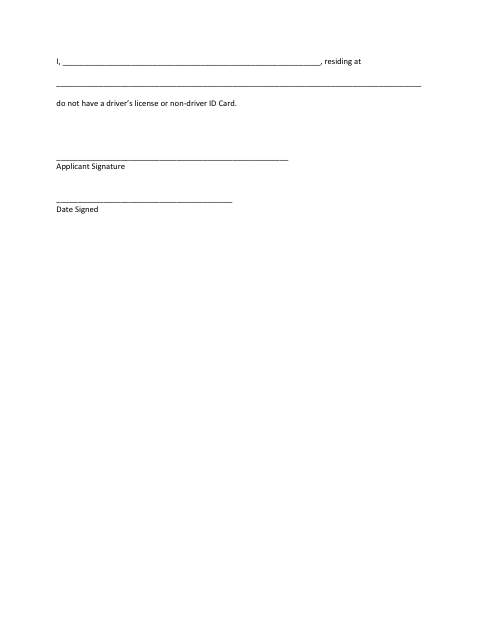 First page of the Handicap - No Driver License/ID