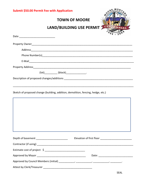 First page of the Land and Building Use Permit