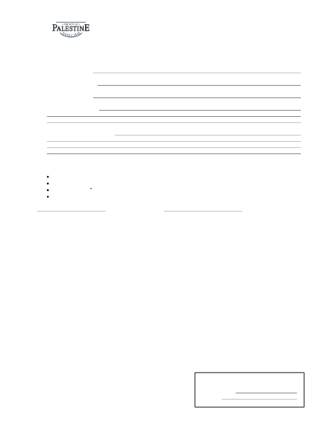 First page of the Application for Permit to Use Public Right of Way