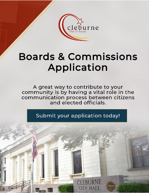 First page of the Board and Commission Application
