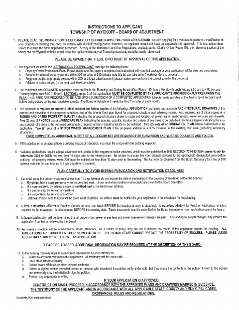 First page of the Application for Properties in Zoning District RA-25