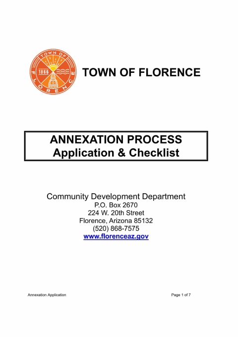 First page of the Annexation Application