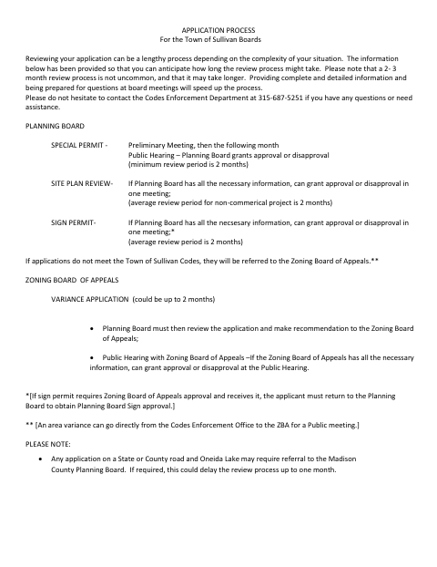 First page of the Special Use Permit Application