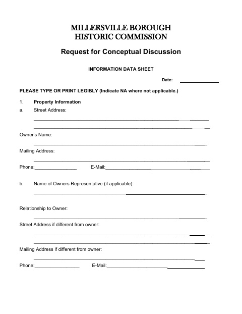 First page of the Request for Conceptual Discussion