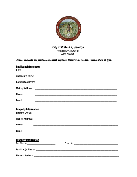 First page of the Petition for Annexation