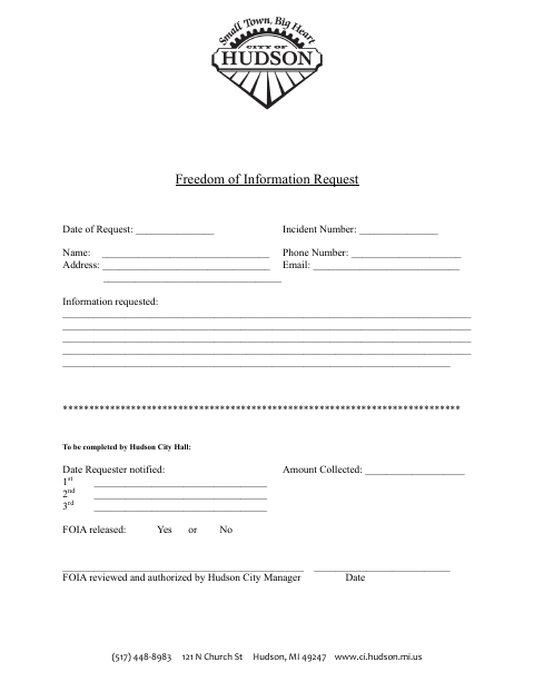 First page of the Freedom of Information Request
