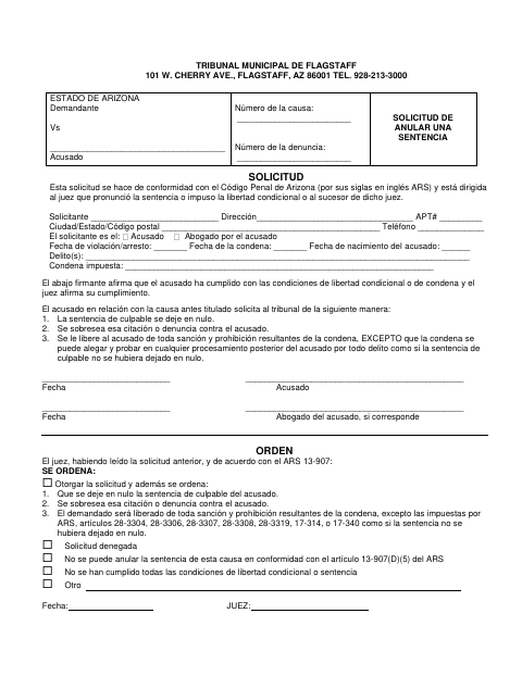 First page of the Solicitud De Anular Una Sentencia