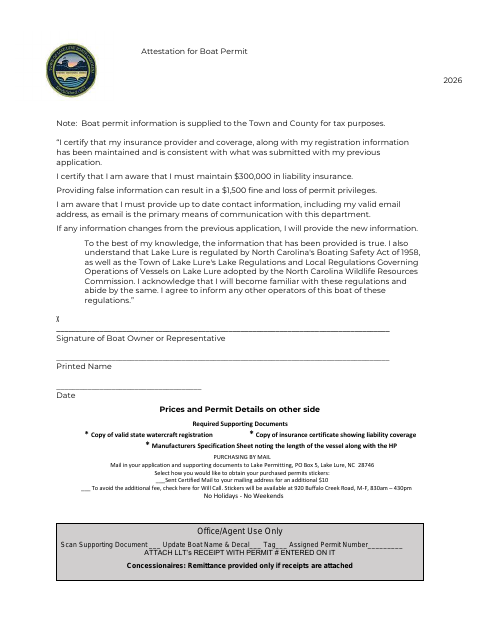 First page of the Redesign Attestation for 2026 Permit