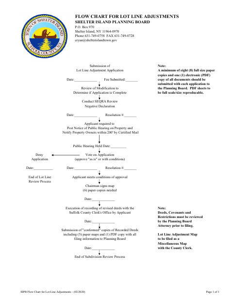 First page of the Lot Line Modification Application