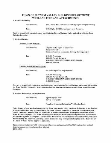 First page of the Wetlands Screening/Delineation Application