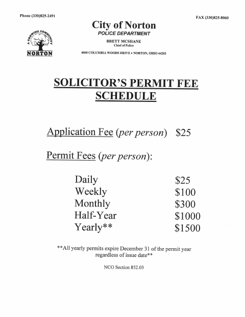First page of the Solicitor’s Permit Application