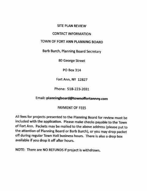 First page of the Site Plan Review Application