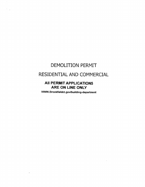 First page of the Demolition Permit Application