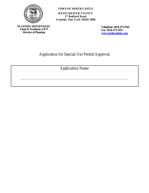 First page of the Application for Special Use Permit Approval
