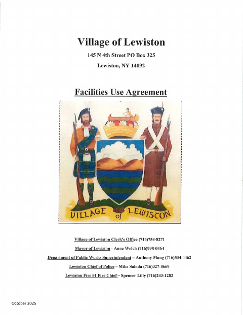 First page of the Facilities Use Agreement