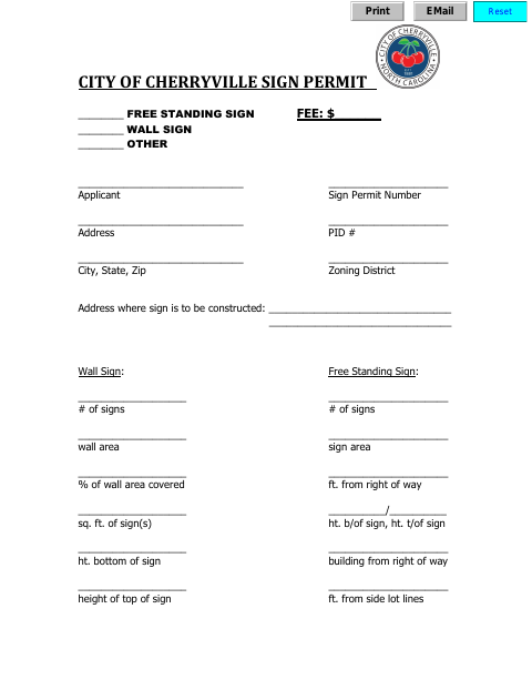 First page of the Sign Permit