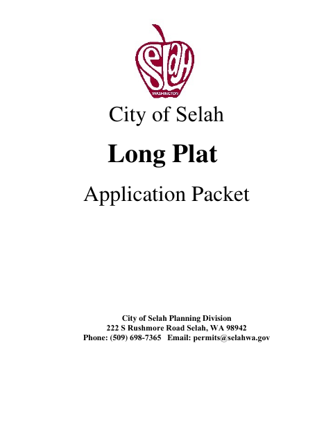 First page of the Preliminary/Final Long Plat Application