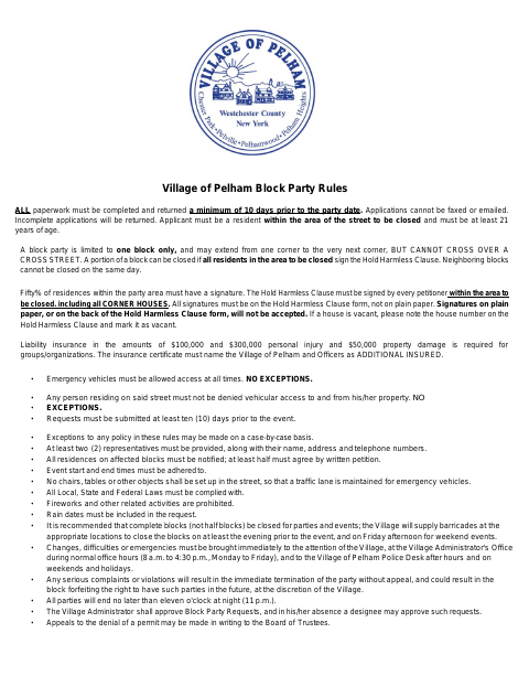 First page of the Block Party Request Form