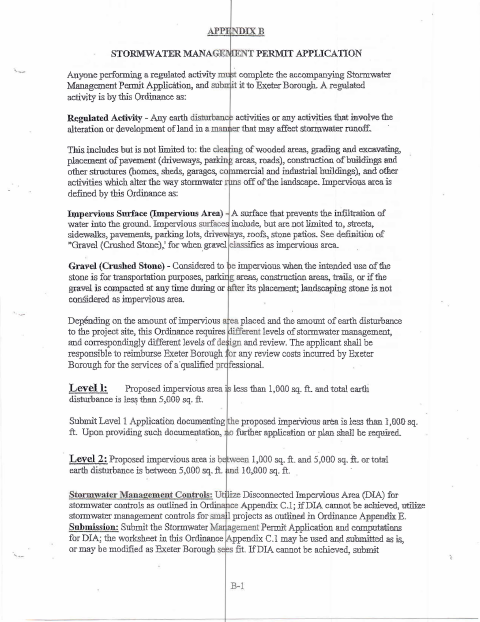First page of the Stormwater Management Permit Application