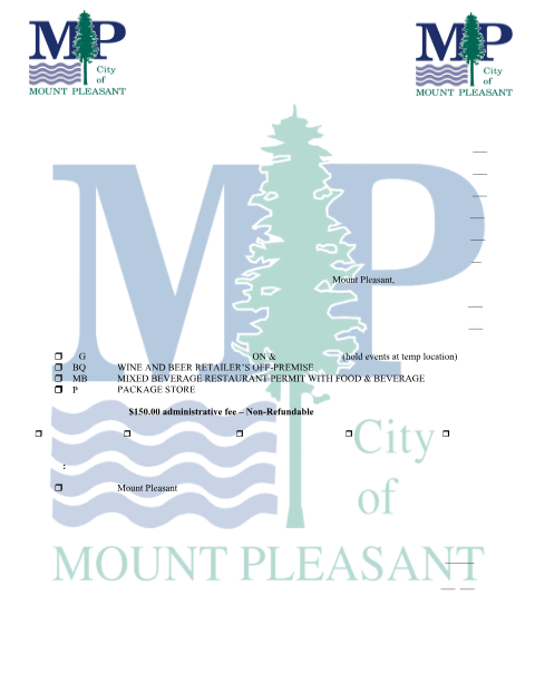 First page of the Application for Alcoholic Beverage Permit