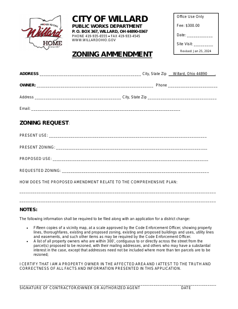 First page of the Zoning Amendment