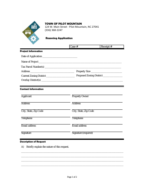 First page of the Rezoning Application
