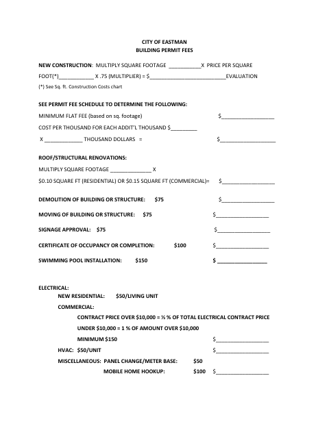 First page of the Application for Building Permit