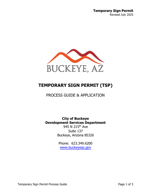 First page of the Temporary Sign Permit