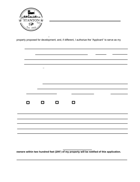 First page of the Variance Application