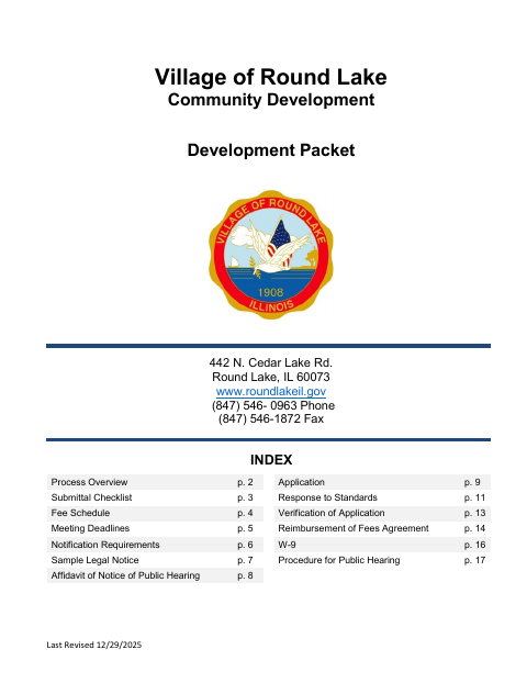 First page of the Community Development Application Packet