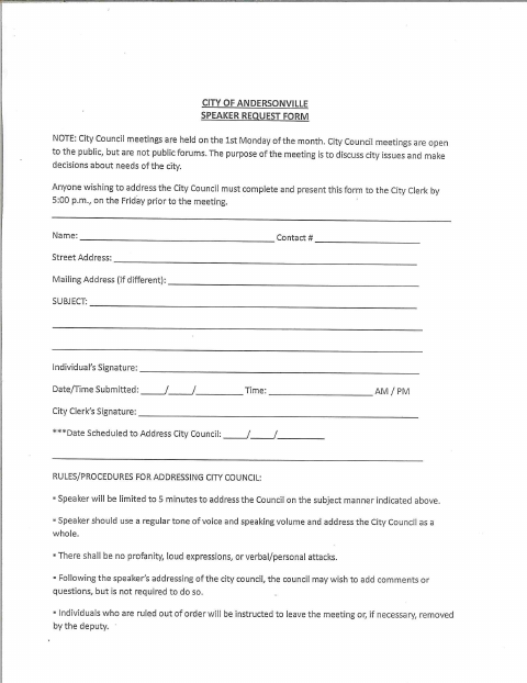 First page of the Guest Speaker Application