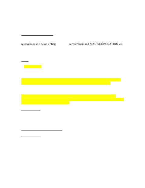 First page of the Yantis Community Center Usage Permit