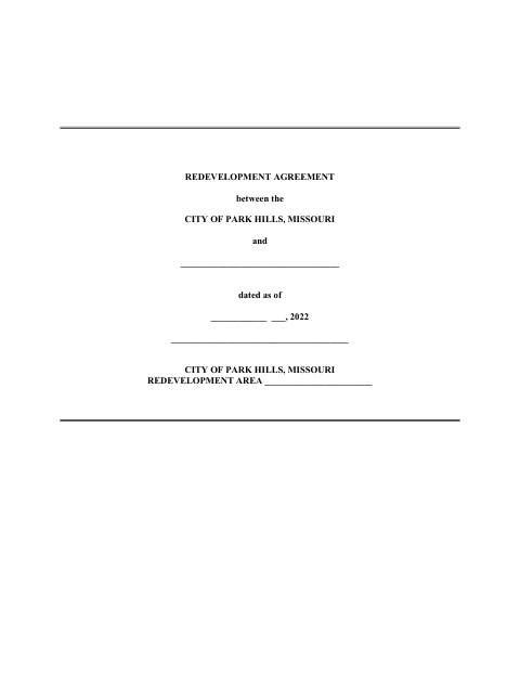 First page of the Redevelopment Agreement