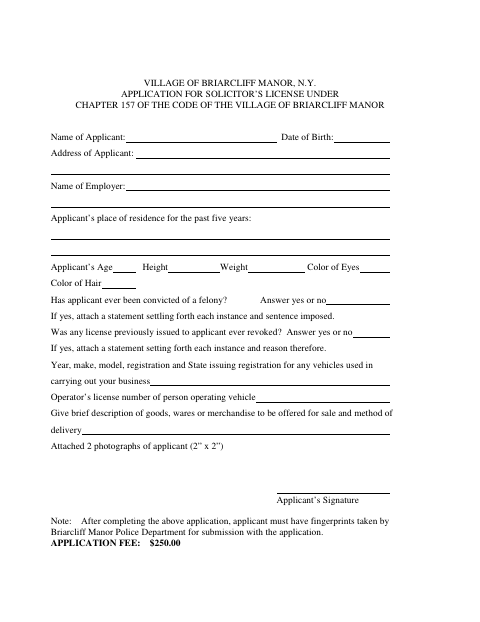 First page of the Application for Solicitor’s License