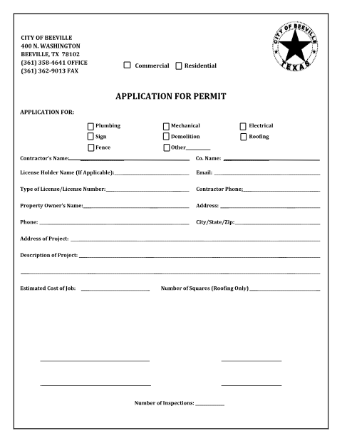 First page of the General Permit Application