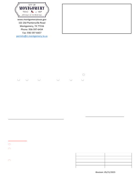 First page of the Commercial Building Permit Application