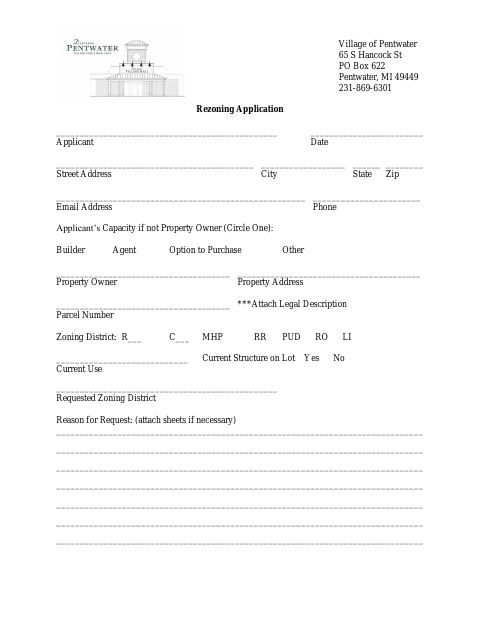 First page of the Rezoning Application