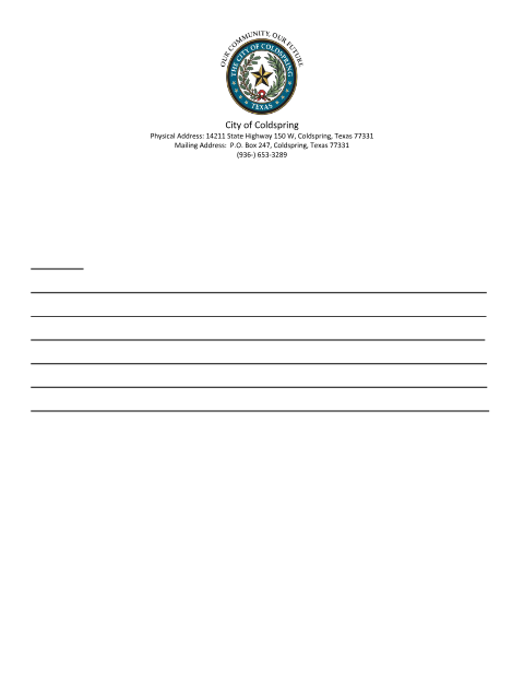 First page of the Sanitary Sewer Service Application