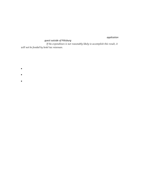 First page of the Hotel Tax Reimbursement Application