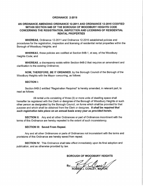 First page of the Residential Rental Properties Registration Application