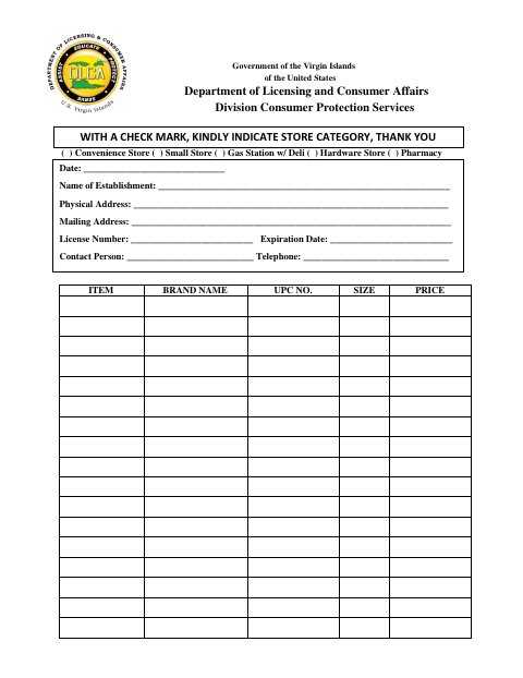 First page of the Hurricane Survey Form