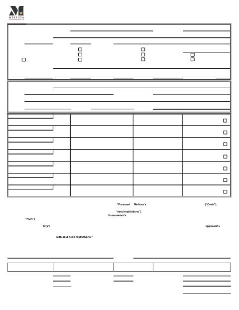 First page of the Residential Building Permit Application