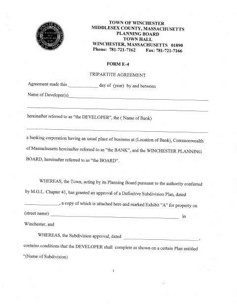 First page of the Tripartite Agreement