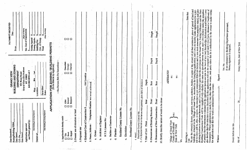 First page of the Building Permit Application