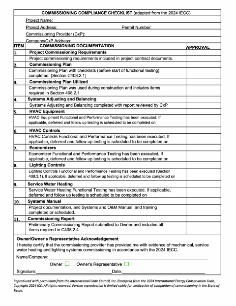 First page of the Energy Form