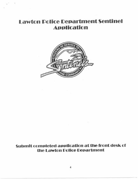 First page of the Sentinel Volunteer Application
