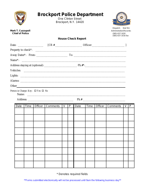 First page of the House Check Report